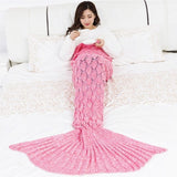 VIP LINK ISINOTEX Soft Knitted Mermaid Tail Blanket Crochet Handmade Sleeping Bag for Kids Adult Best Birthday Christmas Gift