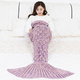 VIP LINK ISINOTEX Soft Knitted Mermaid Tail Blanket Crochet Handmade Sleeping Bag for Kids Adult Best Birthday Christmas Gift