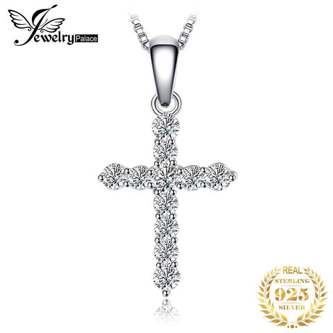 Cross CZ Silver Pendant Necklace Jewelry