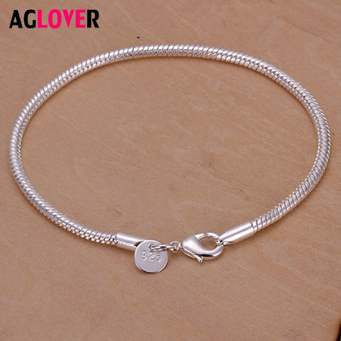 Fashion Silver Color Snake Chain Bangle & Bracelet Luxury Jewelry For Women